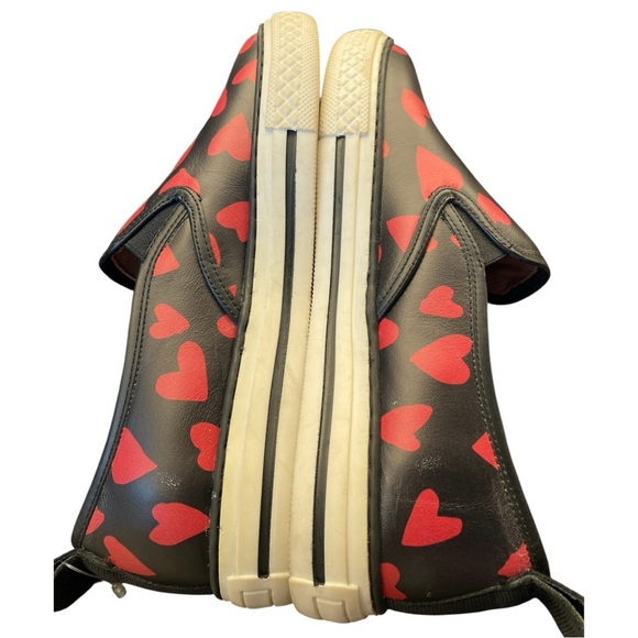 RED Valentino Black and Red Heart Slip-Ons Smooth Leather Trainer 36 (6-US) - Picture 8 of 11